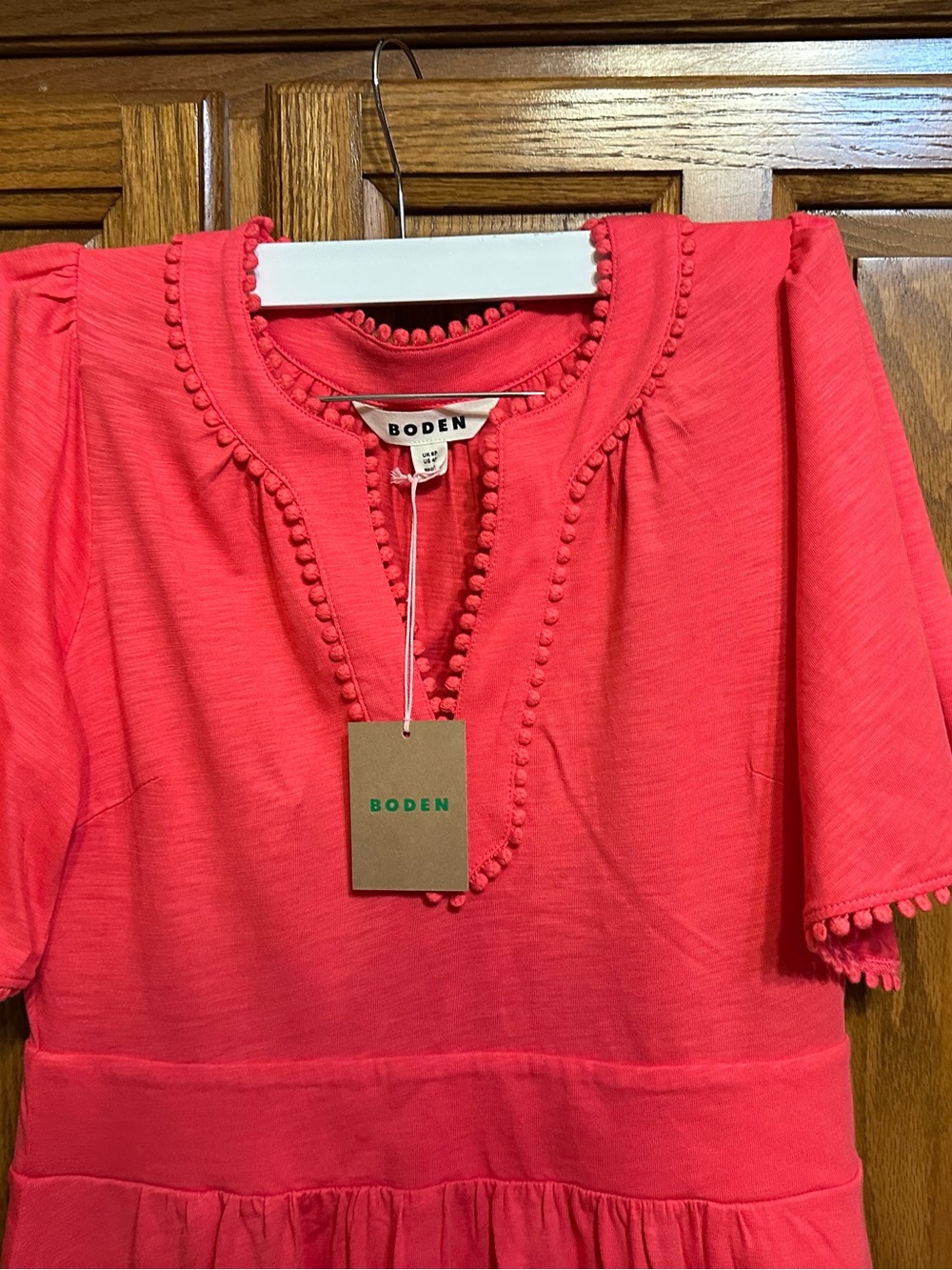 Boden Maddie Coral Trim Jersey Knit dress - Picture 2 of 7